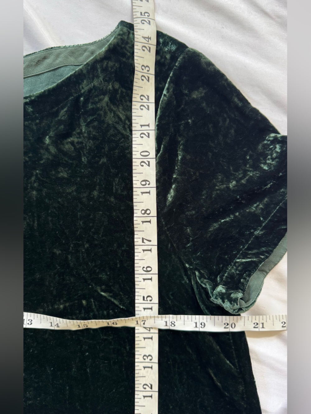 Eileen  FisherVelvet Short Sleeve Women's Top - Emerald Green Size Medium - Picture 4 of 5